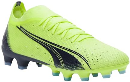PUMA Ultra Match - Tacos de fútbol para mujer con tacos para suelo firme, color naranja, Fizzy Light/Parisian Night/Blue Glimmer, 37.5 EU