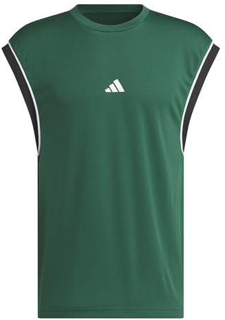 adidas Herren Basketball All World Sleeveless Tank, Team Dark Green/Black, L