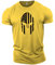 GYMTIER Herren Bodybuilding-T-Shirt – Spartanische USA-Flagge – Gym Training Top, gelb, L