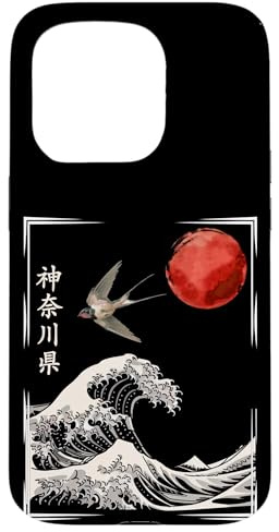 Great Wave Off Kanagawa Japanisches Sakura Samurai Kunstwerk Hülle für iPhone 15 Pro