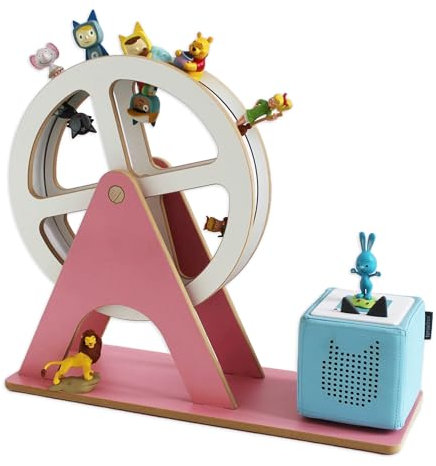 Holzura - XXL Regal für Toniebox, Toniefiguren Riesenrad, Aufbewahrung für Tonies, Halterung für Toniebox, drehbar