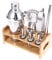 VINTORKY Edelstahl Set Mit Holzsockel 550 Ml Shaker Barkeeper Werkzeug Mix Set Perfekt Für Zuhause Und Profis