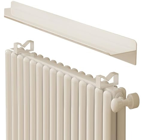SRNSAEB White Rounded Radiator Shelf, 15 23 31 37 47 In Modern Floating Shelf Over Radiator, Aluminum Cover Support for Hotel/Classrooms/Kindergarten(40cmx15cm/15.7inx5.9in)