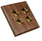 Toggle Light Rocker Switch 1/2 Way Retro Walnut Wood Plate Brass Lever(4 Gang)