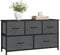 WOLTU Kommode mit 5 Schubladen aus Stoff, Kommodenschrank Sideboard TV-Schrank, für Wohnzimmer Schlafzimmer Flur, aus Metallrahmen Holzwerkstoff, Schwarze Holzoptik + Dunkelgrau