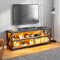 Lvifur TV-Ständer TV Schrank mit LED-Beleuchtung,Fernsehschrank Lowboard Sideboard fur bis zu 65 Zoll,TV Fernsehtisch Für Wohnzimmer,Arbeitszimmer