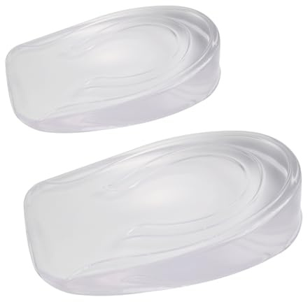Yenvory 2 cm Gel-Fersenkissen für Herren (1 Paar), Unsichtbare Einlegesohlen, Stoßdämpfend & Bequem, Transparente Silikon-Fersenerhöhung, Größe 40–46, Waschbar & Wiederverwendbar