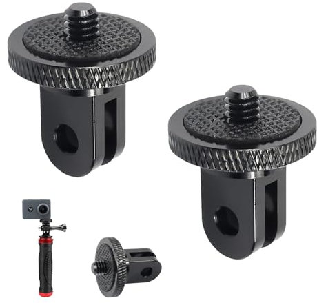 2 Pcs 1/4 20 Camera Mount Conversion Tripod Adapter, Tripod Mount Adapter Aluminium Compatible with GoPro Hero 11, Insta360, DJI OSMO, Sony, Xiaomi - Robust Metal Construction, Universal Fit
