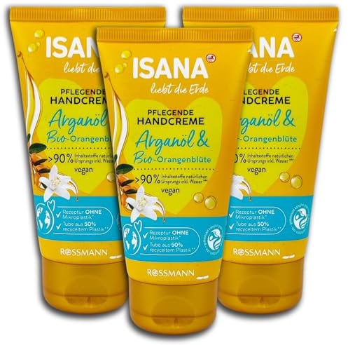 3 er Pack ISANA liebt die Erde Handcreme Arganöl 3 x 75 ml