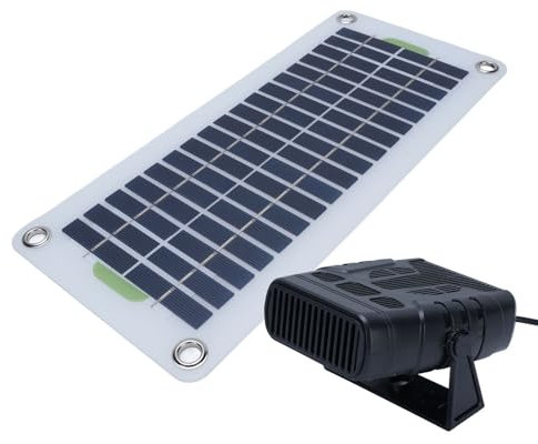 Panneau Solaire Chauffant 30 W, Chauffage Solaire Portable en Silicium Monocristallin, Panneau Solaire pour Voiture avec Boîtier de Batterie, pour Camping en Plein Air, Maison