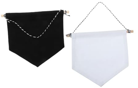 HOMSFOU 2 Stück Broschen Display Banner Charm Aufbewahrung für Anstecknadeln Wand Dekoration für Emaille Pins Vintage Pin Organizer Schwarz und Weiß