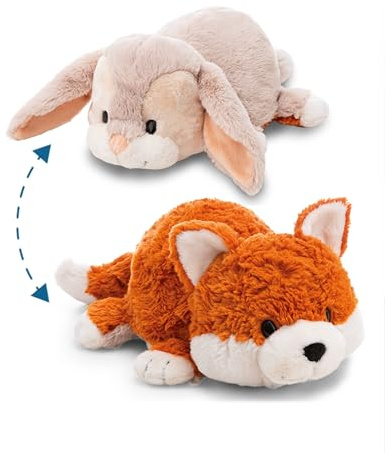 Kuscheltier Hase & Fuchs 25cm mit Wendefunktion 2in1 - orange - Stofftier aus weichem Plüsch, niedliches Plüschtier zum Kuscheln und Spielen, für Kinder & Erwachsene, tolle Geschenkidee | 62846