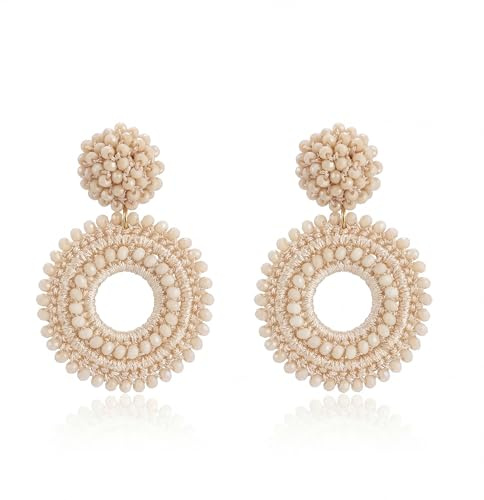 Boho Ohrringe Hängend für Damen Handgewebte Vantage Leichte Statement Ohrringe mit Perlen Modische Geschenke Schmuck