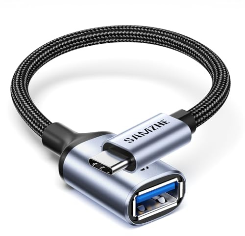 SAMZHE USB C to USB Adaptor,10Gbps Aluminum USB C Adapter OTG Cable,Type C Male to USB 3.2 Female Transfer Compatible with MacBook/iPad Air/Pro 2022 Galaxy S22 Dell XPS and more Type C Devices