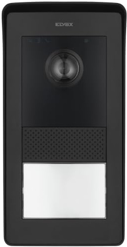 Vimar 42925.P Targa audiovideo per videocitofono vivavoce a colori LCD 7 con cornice parapioggia, 1 pulsante, installazione a parete, nero
