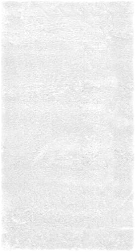 andiamo Teppich Lambskin - Kunstfell - flauschiger Teppich Schlafzimmer - geeignet als Bettvorleger Schlafzimmer oder als Fellteppich Wohnzimmer - Lammfellimitat pflegeleicht 80 x 150 cm weiß