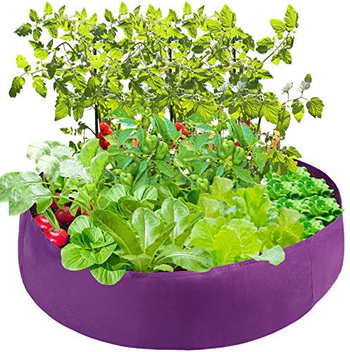 lulalula Hochbeet aus Stoff, rund, atmungsaktiv, für Kräuter, Blumen, Gemüse, Pflanzen