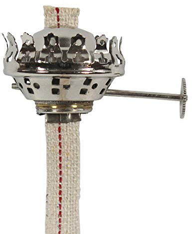 Brenner vernickelt mit Docht 11 mm breit, für Petroleumlampen TUBUS, KUBUS, WOOD