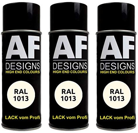 Alex Flittner Designs 3x RAL Lackspray Autolack Buntlack Spraydose RAL1013 PERLWEISS seidenmatt