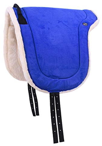 Reitpad Pferd Bareback pad 19 mm | Sicherer Halt | Komfortables Reiten | Praktische Größe (Pony, Kobaltblau)