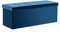 HNNHOME Samt-Bettbank, Sitzbank, Ottomane, Spielzeugtruhe mit Deckel, zusammenklappbare Aufbewahrungstruhe, für Wohnzimmer, Schlafzimmer, 110 x 40 x 40 cm, Marineblau, Extragroß