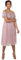 Maya Deluxe Women's Ladies Bardot Dresses Midi High Empire Waist Sequins Embellished Formal Evening for Wedding Guest Bridesmaid, Frosted Pink, 22