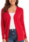 CUNYI Gilet Femme, Chandail Tricot avec Boutons pour Femme, Pull Veste Cardigan Col V Manches Longues Classique, Rouge L