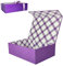 Tekhoho Lila Große Geschenkbox 33x23.7x10 cm, Premium Geschenkbox mit Magnetdeckel und Geschenkband für Feiertage Hochzeit Geburtstag Geschenkverpackung, Kariertes Innenfutter