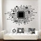 Wandaufkleber - Vinyl-Wandtattoo Leiterplattenaufkleber Computer Chip Technik Mesh 67x42cm