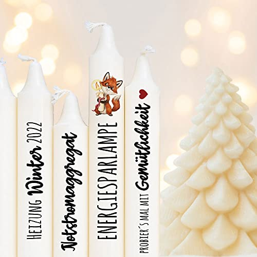 Kerzensticker Kerzentattoos Tattoofolie Energiesparen lustig funny für Kerzen oder Keramik A4 Bogen DIY Stickerbogen für bis zu 40 Kerzen kst18 ilka parey wandtattoo-welt®