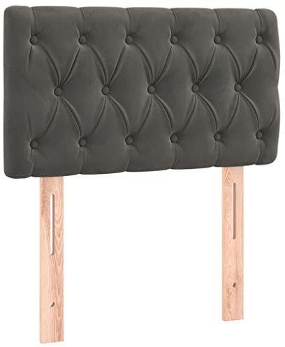 vidaXL Kopfteil, Bettkopfteil mit Holzbeinen, Höhenverstellbar Polsterkopfteil für Bett, Betthaupt Bettzubehör Schlafzimmer, Dunkelgrau 80x7x78/88cm Samt