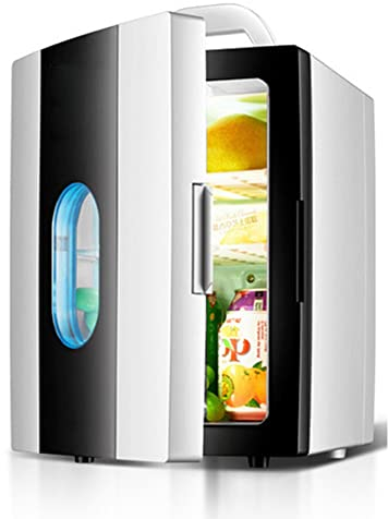 10L Mini Nevera Con Ventana Refrigerador Cosmético Reefer Eléctrico Nevera De Maquillaje Para El Cuidado De La Piel Enfriador De Bebidas Y Calentamiento De Alimentos Pequeño Refrigerador De Coche ( Si