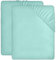Utopia Bedding - 2er Set Spannbettlaken 90x200cm - Spa Blau - Gebürstete Mikrofaser Spannbetttuch - 35 cm Tiefe Tasche