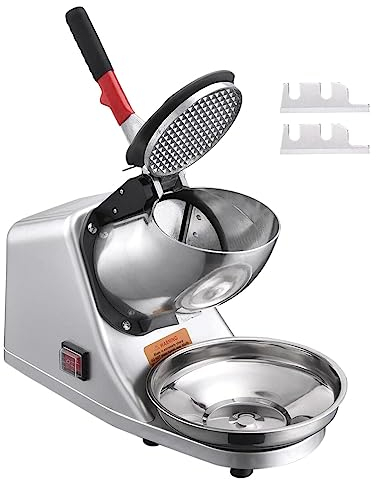 UKALOU Trituradora de Hielo eléctrica - Máquina de Hielo raspado de Cuchillas Dobles de Acero Inoxidable | Máquina para Hacer Hielo de 2200 RPM con Tapa y tazón, máquina eléctrica para Hacer
