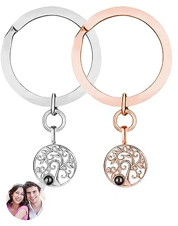 Photo projection personnalisée Porte-clés Arbre de vie Porte-clés Je t'aime Porte-clés 100 langues Porte-clés Argent Image Porte-clés Mémorial Cadeau d'anniversaire Noël Saint-Valentin,Style 13