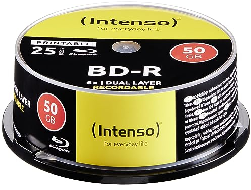 Blu-Ray, 50 GB stampabile, mandrino da 25