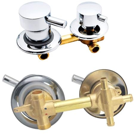 2/3/4/5 Voies Mitigeur Robinets de douche, Laiton Robinets de bain Entraxe 9cm/10cm/12,5cm/14,5cm, Mitigeur Salle Bain pour Cabine Ou Hammam (9cm,Intubation 3 Sortie)