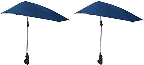 TsoLay 2 paraguas de playa ajustables, sombrilla giratoria de 360 grados con abrazadera universal, ideal para silla de playa