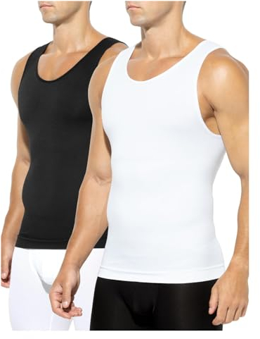 Casey Kevin Débardeur Compression Homme Gaine Ventre Plat Débardeur Homme Maillots de Corps Homme Amincissant Debardeur Gainant Body Shaper (Lot de 2)