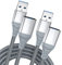 Teeaam USB 3.0 Extension Cable 3M+3M 2Pack,USB Extender Cord Type A Male to Female Data Transfer Lead for Playstation, Card Reader, Hard Drive, Keyboard, Printer, Camera,Xbox, Oculus Rift, Grey