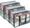 Vieshful 3 Pack Clear Storage Bags 40L Clothes Storage Bags with Zips Underbed Storage for Clothes, Duvet, Blankets, Toys Plastic Moving Bags Green