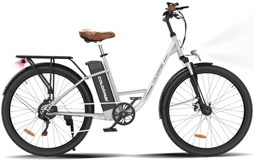 COLORWAY 28*2,0 E-Bikes, mit bürstenlosem 250W Motor. Elektrofahrräder mit eingebautem 36V 15Ah Akku, 7 Gängen, LCD-Display, Stoßdämpfergabel.