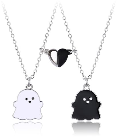 SURALIN 2-teilige Freundschaftskette mit magnetischem Anhänger - Liebesgeist-Halsketten-Set für 2, die sich gegenseitig anziehen