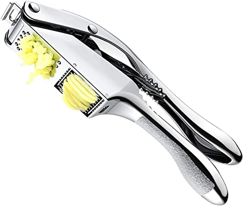 Ginger Mincer - 2 in 1 Garlic Presser, Aluminum Alloy Body Garlic Press, Reusable Ginger Shredder | Handheld Garlic Chopper, Useful Garlic Squeezer, Garlic Grinder, Garlic Tool for Home Kitchen