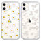 Foonary 2 Pack Clear Print Phone Case Compatible with iPhone 12/iPhone 12 Pro 6.1,Soft Silicone with Daisy Flower Design Aesthetics Transparent Pattern Cases, Shockproof Bumper Protector Cover