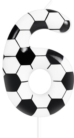 Soccer Birthday Candles 6th Soccer Themed Birthday Party Decorations, Football Birthday Cake Candles for Boys Girls Kids Sport-Theme Party Supplies