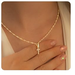 TINGN Gold Kette mit Buchstaben Damen - Initialen Halskette Kette mit Buchstaben T Kette Mädchen Goldene Kette Namenskette Schmuck Frauen Personalisierte Geschenke Buchstabenkette für Damen Teenager