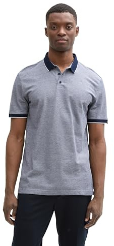 Tom Tailor T-Shirt mit V-Ausschnitt, Flawless Blue Regular Stripe, XXXL