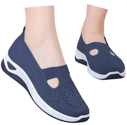 Gyaimxfu Chaussures orthopédiques pour femmes, sans lacets, légères et confortables, amortissement accru et soulagement des pieds, pour la marche