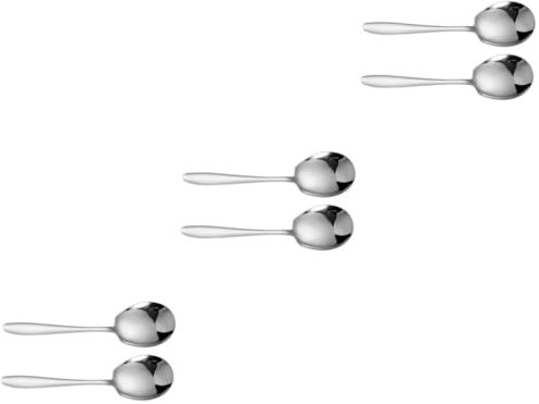 COLLBATH 6stücke Edelstahl Servierlöffel Robuste Und Glatte Oberfläche Für Salat Suppe Und Buffet Für Gastronomie Hotel Und Zuhause Ergonomischer Griff Für Einfachen Gebrauch